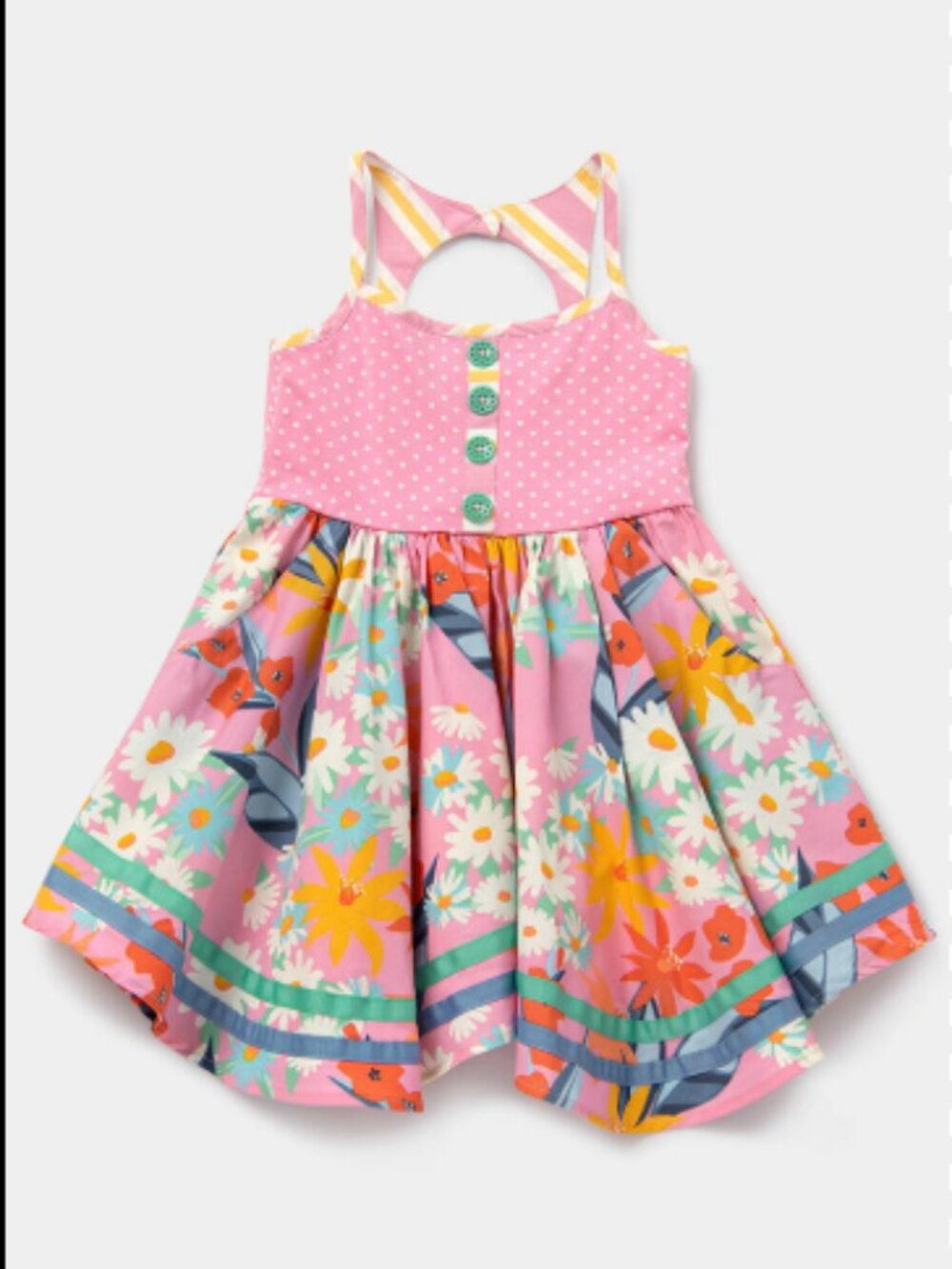 Girls Matilda Jane Dream Chasers Sunny Afternoon Pink Yellow Twirly Dress size 6